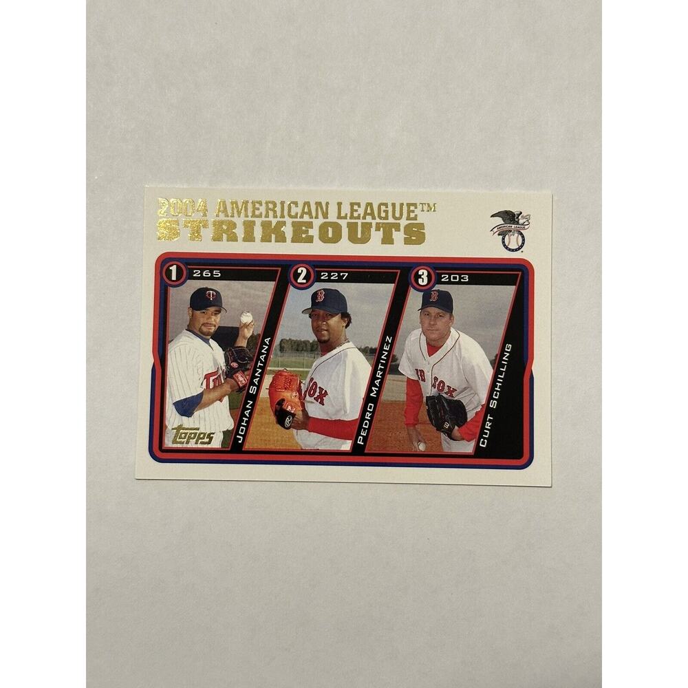 2004 Topps 2004 American League Strikeouts Martinez Schilling Santana #342